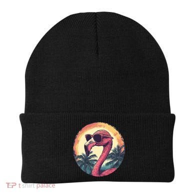 Flamingo Sunglasses Palm Tree Beach Beanie