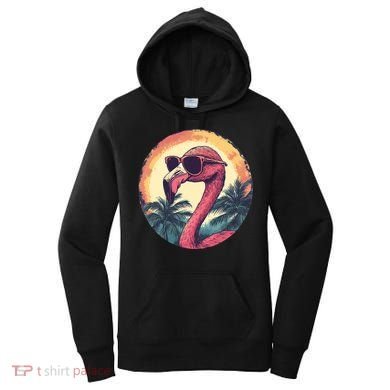 Flamingo Sunglasses Palm Tree Beach Women's Hoodie