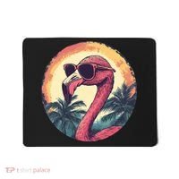 Flamingo Sunglasses Palm Tree Beach Mousepad thumb 0