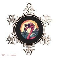 Flamingo Sunglasses Palm Tree Beach Ornament thumb 0