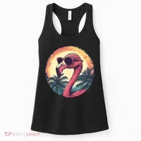Flamingo Sunglasses Palm Tree Beach Women's Tank Top thumb 0