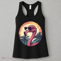 Flamingo Sunglasses Palm Tree Beach Women's Tank Top thumb 3