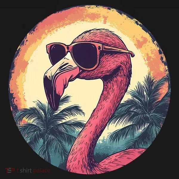 Flamingo Sunglasses Palm Tree Beach Toddler Hoodie