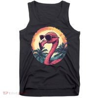 Flamingo Sunglasses Palm Tree Beach Tank Top thumb 0