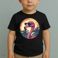 Flamingo Sunglasses Palm Tree Beach Toddler T-Shirt thumb 2