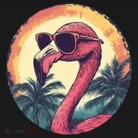 Flamingo Sunglasses Palm Tree Beach Women's Long Sleeve Shirt thumb 2
