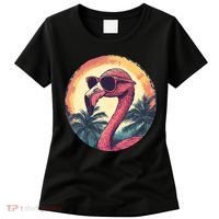 Flamingo Sunglasses Palm Tree Beach Women's T-Shirt thumb 0
