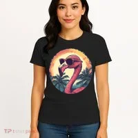 Flamingo Sunglasses Palm Tree Beach Women's T-Shirt thumb 4