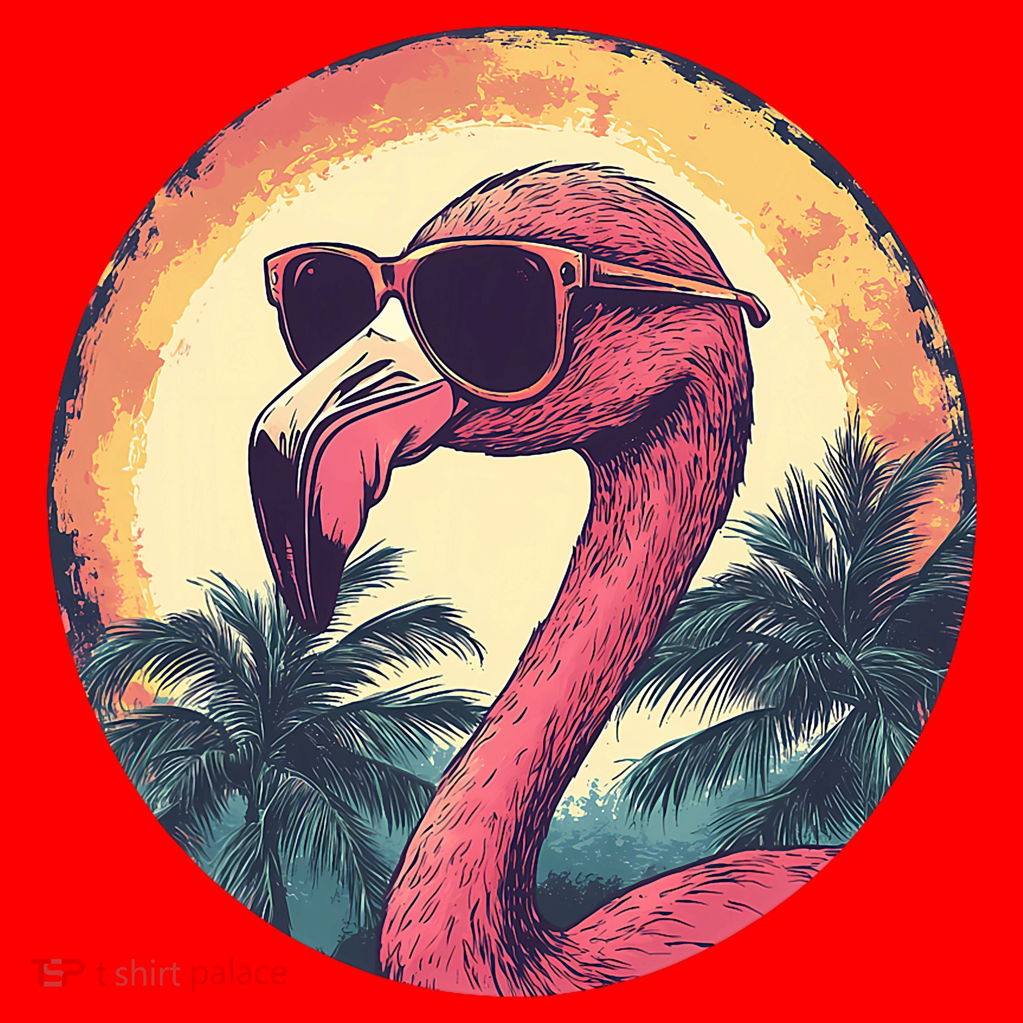Flamingo Sunglasses Palm Tree Beach Santa Hat
