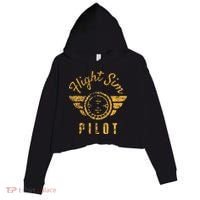 Flight Simulator Pilot Crop Fleece Hoodie thumb 0