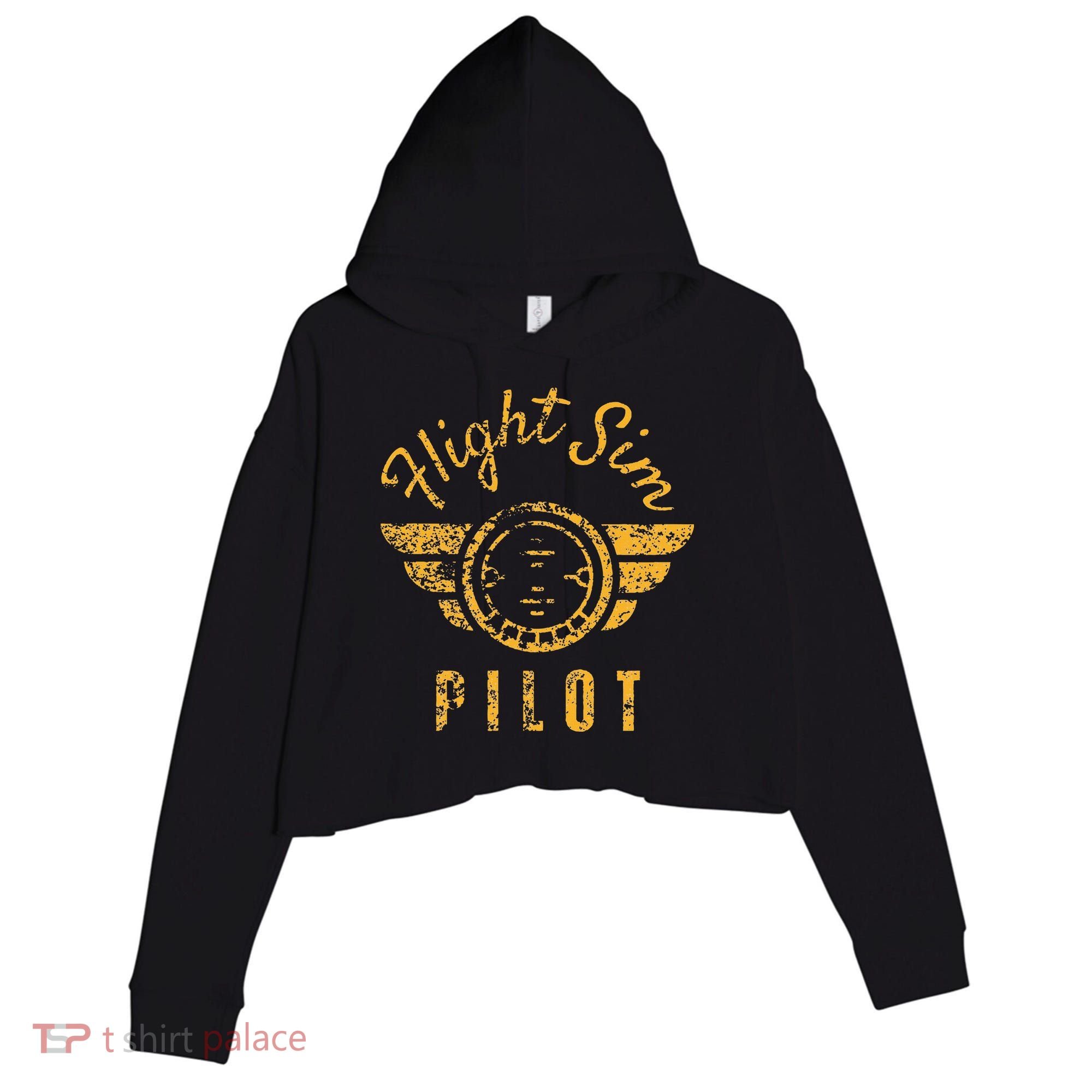 Flight Simulator Pilot Crop Fleece Hoodie