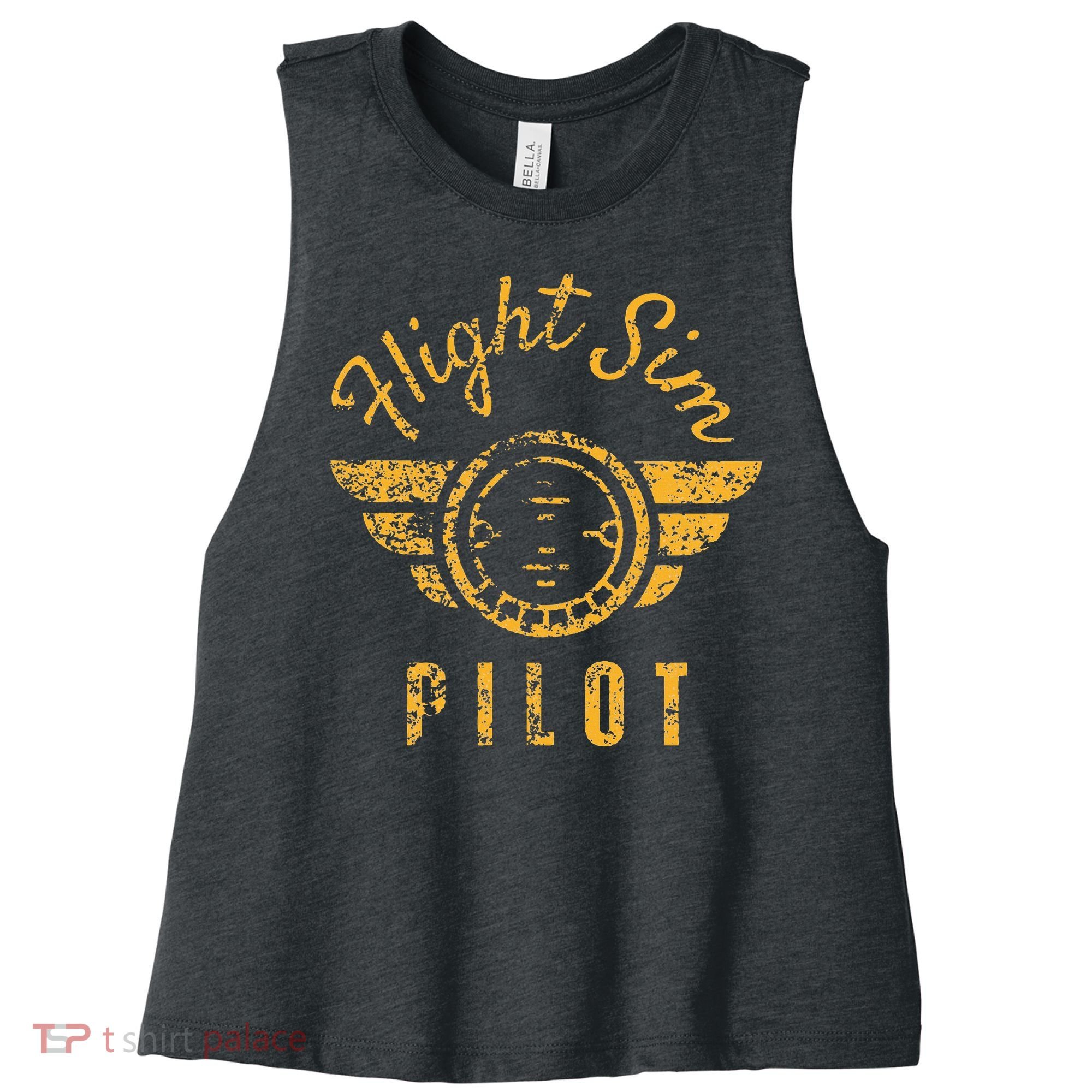Flight Simulator Pilot Women's Racerback Cropped Tank
