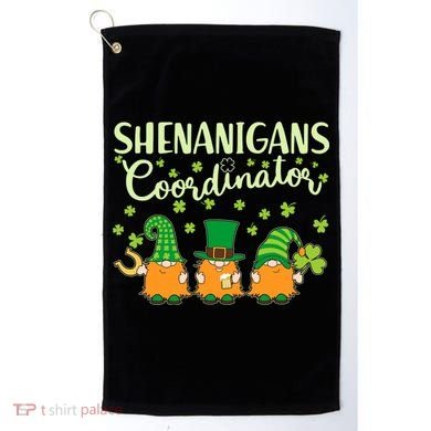 Funny St Patricks Day Shenanigans Coordinator Gnomes Golf Towel