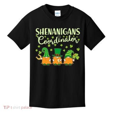 Funny St Patricks Day Shenanigans Coordinator Gnomes Kids T-Shirt
