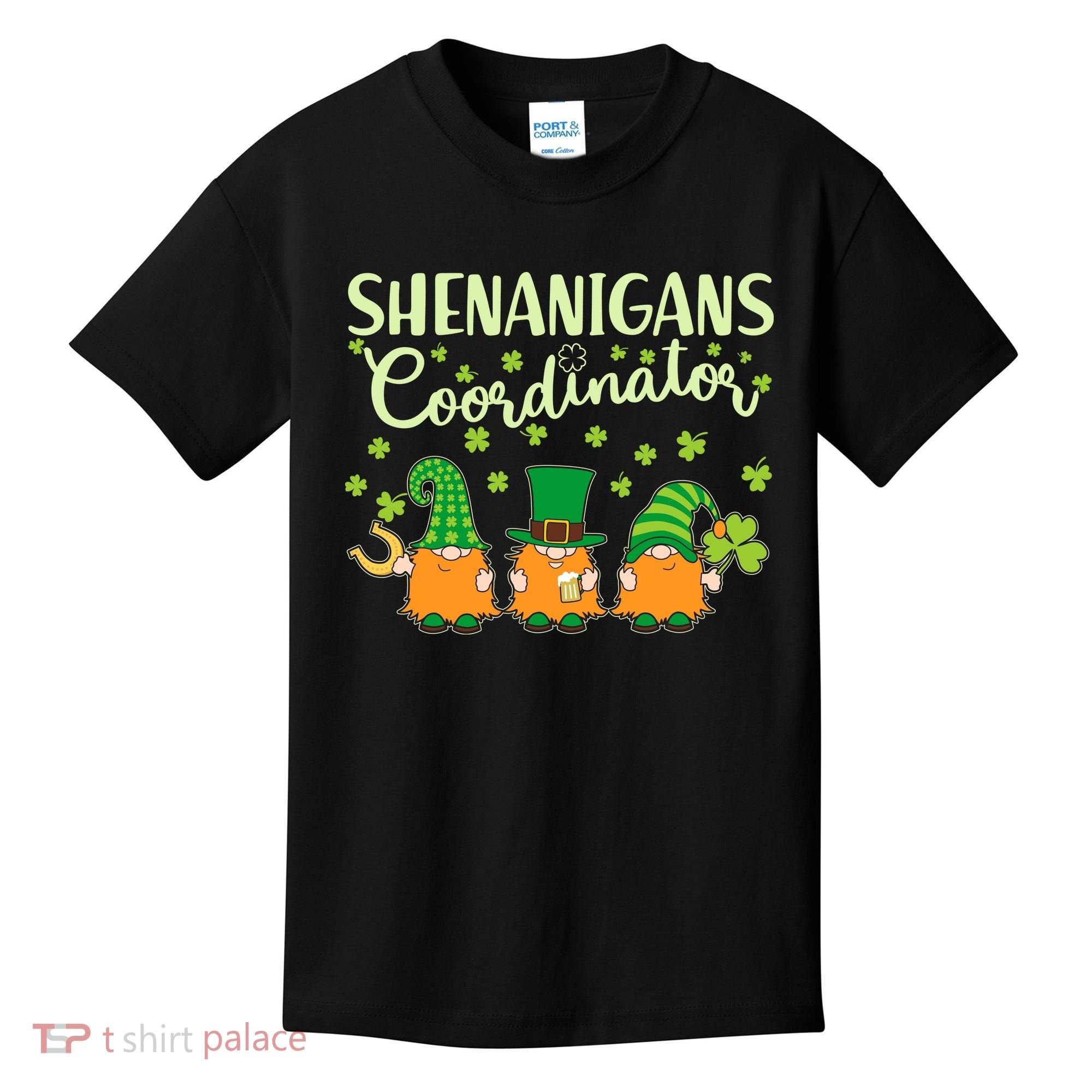 Funny St Patricks Day Shenanigans Coordinator Gnomes Kids T-Shirt