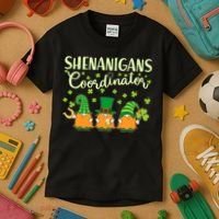 Funny St Patricks Day Shenanigans Coordinator Gnomes Kids T-Shirt thumb 3