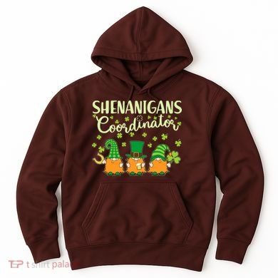 Funny St Patricks Day Shenanigans Coordinator Gnomes Hoodie