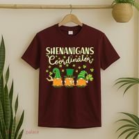 Funny St Patricks Day Shenanigans Coordinator Gnomes T-Shirt thumb 2