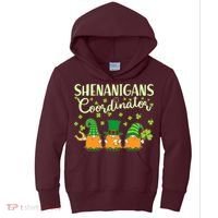 Funny St Patricks Day Shenanigans Coordinator Gnomes Kids Hoodie thumb 0