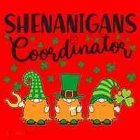 Funny St Patricks Day Shenanigans Coordinator Gnomes Santa Hat thumb 1