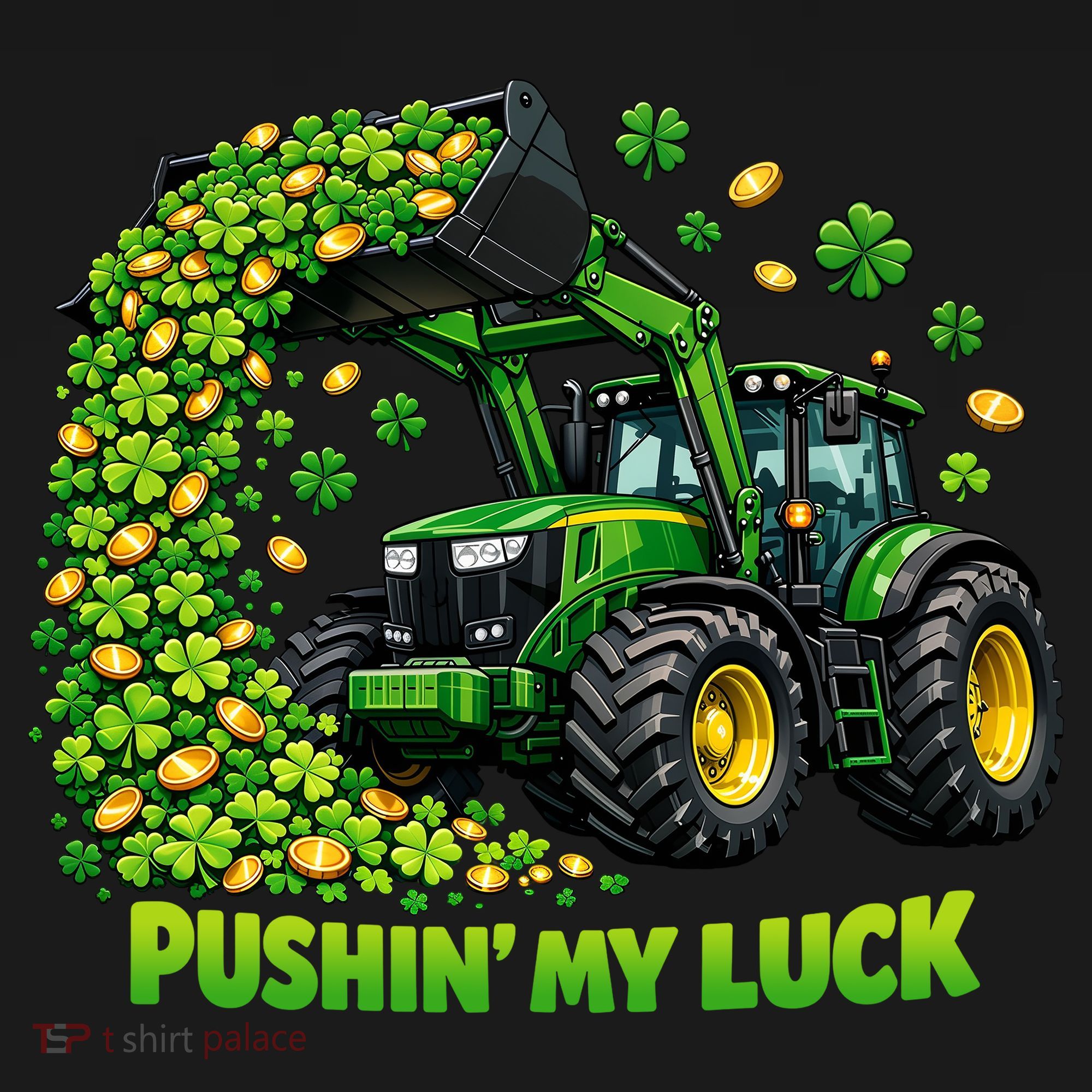Funny St Patrick's Day Pushing My Luck Tractor Doggie Tank