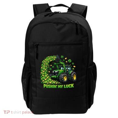 Funny St Patrick's Day Pushing My Luck Tractor Backpack