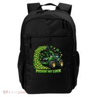 Funny St Patrick's Day Pushing My Luck Tractor Backpack thumb 0