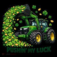 Funny St Patrick's Day Pushing My Luck Tractor Coffee Mug thumb 5