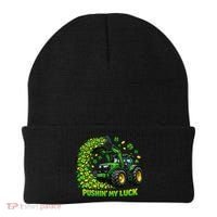 Funny St Patrick's Day Pushing My Luck Tractor Beanie thumb 0