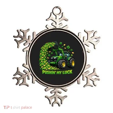 Funny St Patrick's Day Pushing My Luck Tractor Ornament