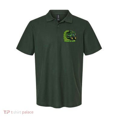Funny St Patrick's Day Pushing My Luck Tractor Polo