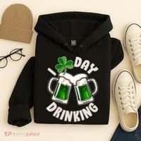 Funny St Patricks Day I Love Day Drinking Green Beer Hoodie thumb 4