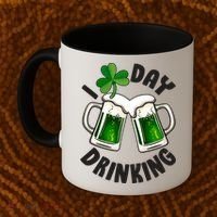 Funny St Patricks Day I Love Day Drinking Green Beer Coffee Mug thumb 2