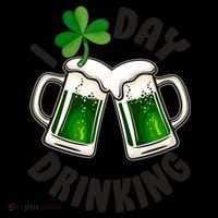Funny St Patricks Day I Love Day Drinking Green Beer Coffee Mug thumb 5