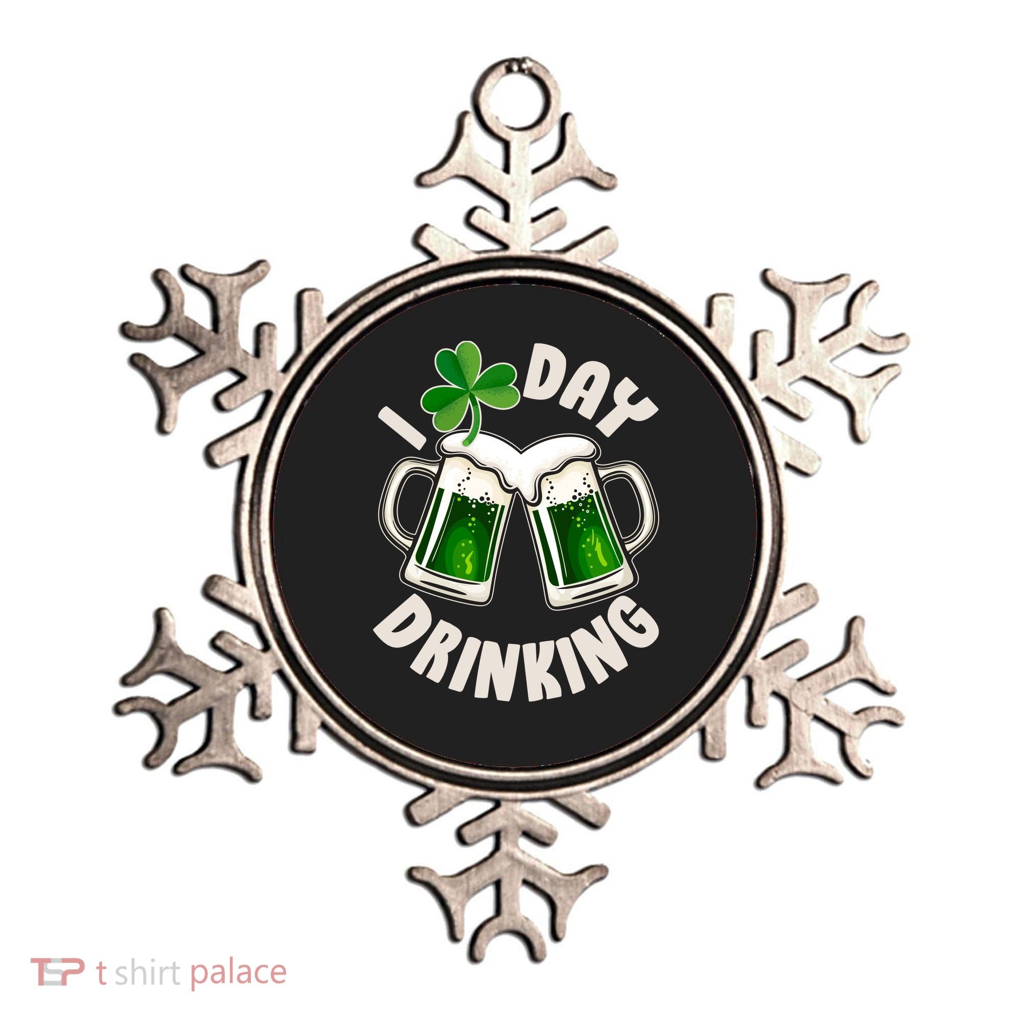 Funny St Patricks Day I Love Day Drinking Green Beer Ornament