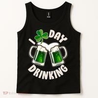 Funny St Patricks Day I Love Day Drinking Green Beer Tank Top thumb 2