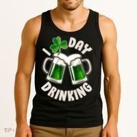Funny St Patricks Day I Love Day Drinking Green Beer Tank Top thumb 3
