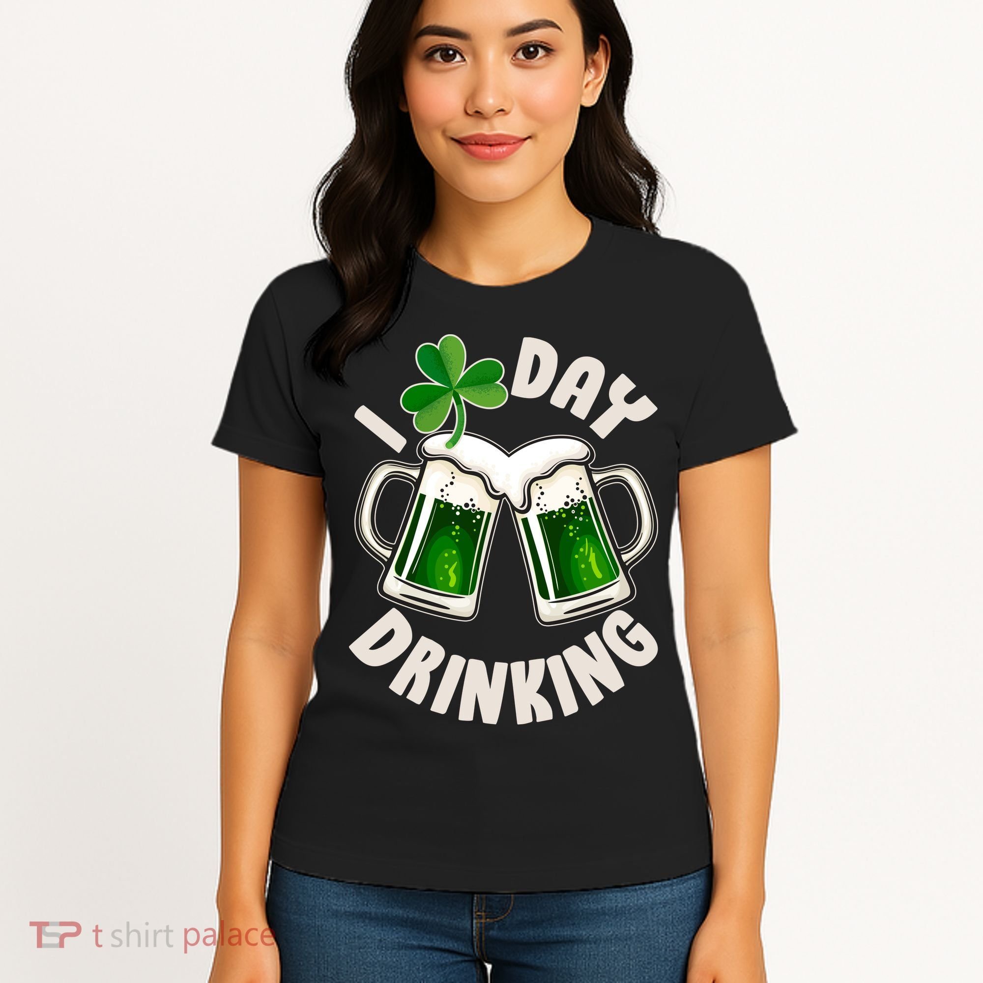 Funny St Patricks Day I Love Day Drinking Green Beer Women's T-Shirt