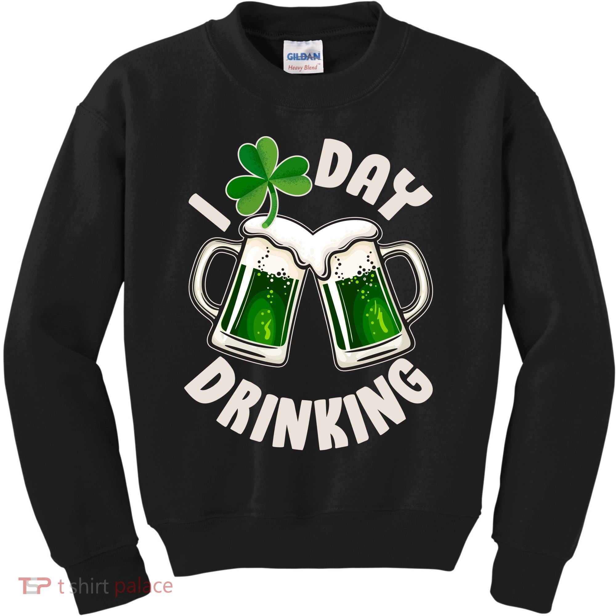 Funny St Patricks Day I Love Day Drinking Green Beer Kids Sweatshirt