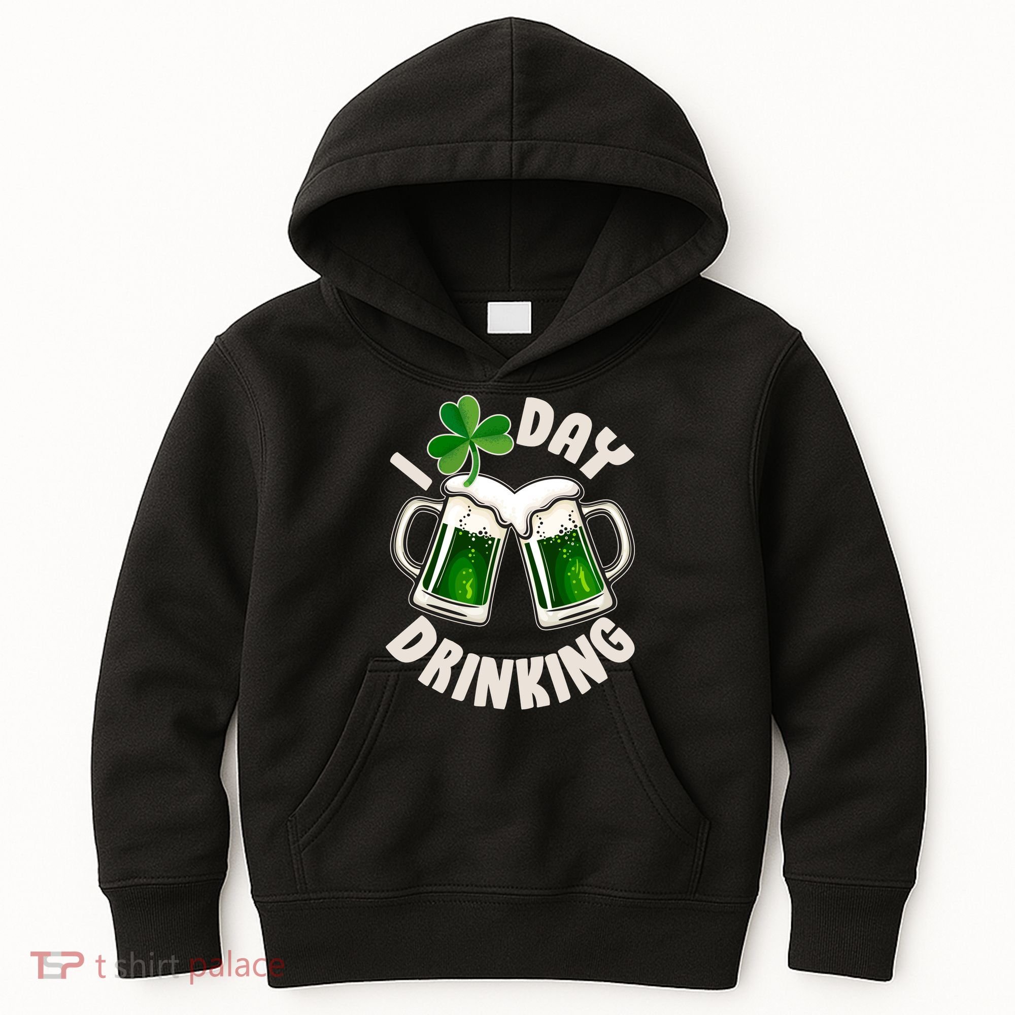 Funny St Patricks Day I Love Day Drinking Green Beer Kids Hoodie