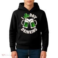 Funny St Patricks Day I Love Day Drinking Green Beer Kids Hoodie thumb 4