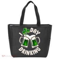 Funny St Patricks Day I Love Day Drinking Green Beer Tote Bag thumb 0