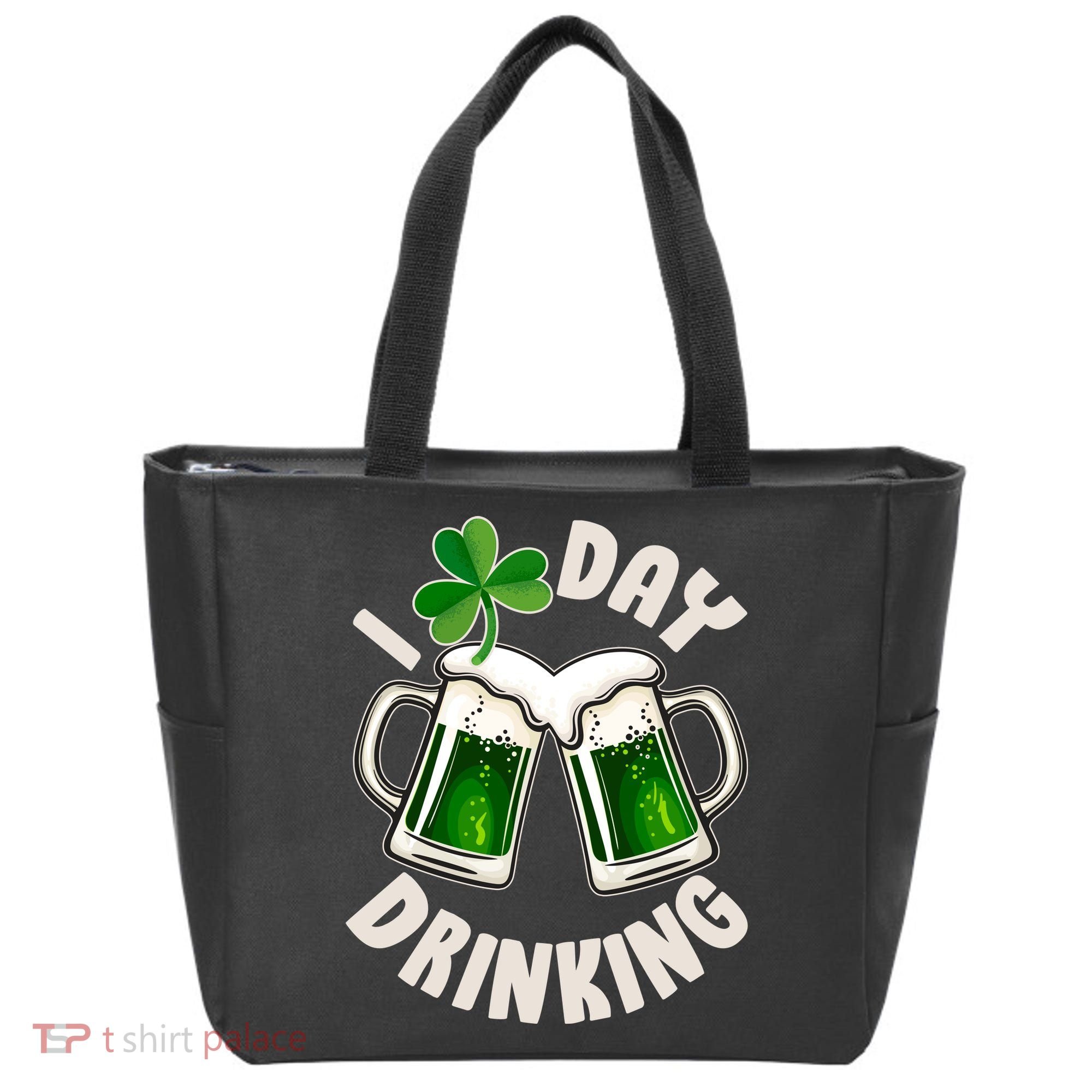 Funny St Patricks Day I Love Day Drinking Green Beer Tote Bag