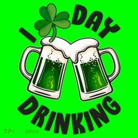 Funny St Patricks Day I Love Day Drinking Green Beer Long Sleeve Shirt thumb 2