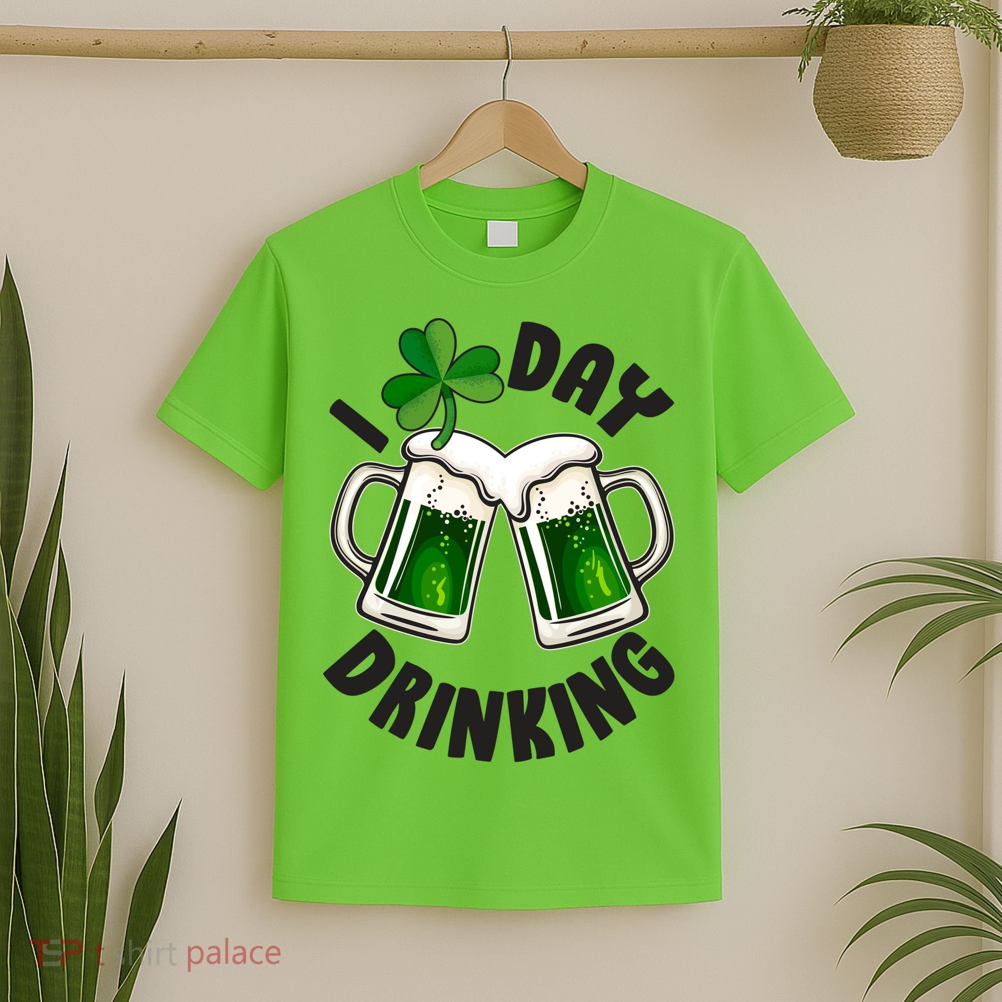 Funny St Patricks Day I Love Day Drinking Green Beer T-Shirt