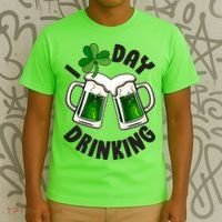 Funny St Patricks Day I Love Day Drinking Green Beer T-Shirt thumb 3