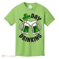 Funny St Patricks Day I Love Day Drinking Green Beer Kids T-Shirt thumb 0