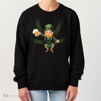 Funny St Patricks Day Leprechaun Beer In Baby Chest Carrier Women's Sweatshirt thumb 0