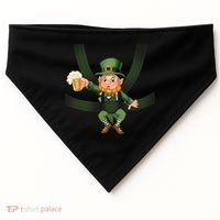 Funny St Patricks Day Leprechaun Beer In Baby Chest Carrier USA-Made Doggie Bandana thumb 0