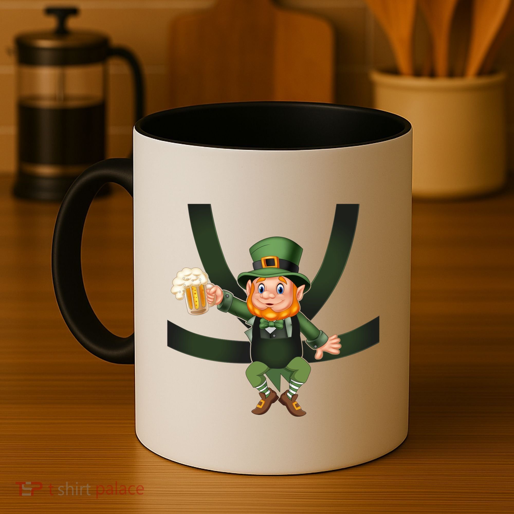 Funny St Patricks Day Leprechaun Beer In Baby Chest Carrier Coffee Mug
